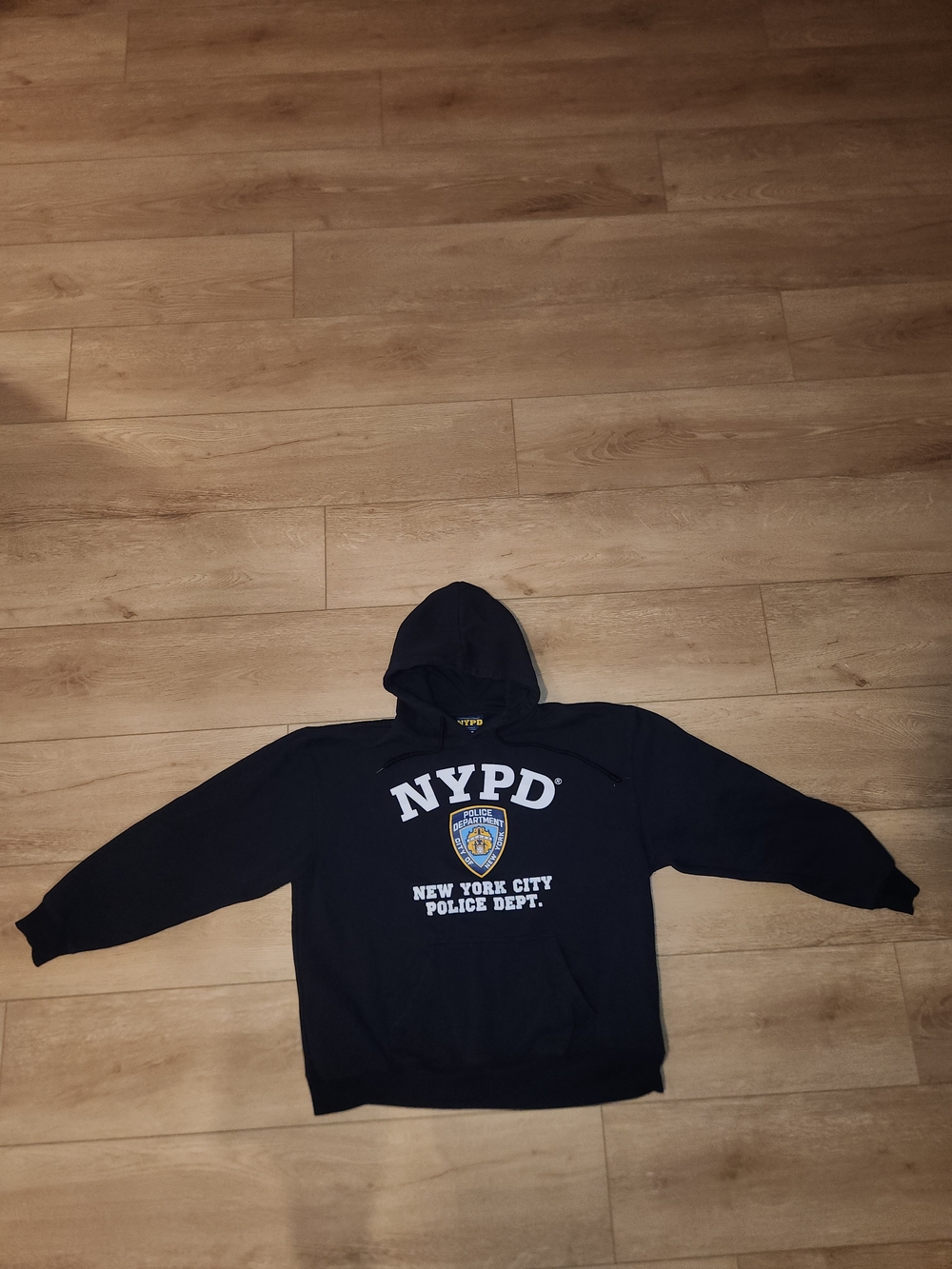 VINTAGE Y2K NYPD New York Police Dept. Navy Hoodie Men's Size Xtra Large Good Co